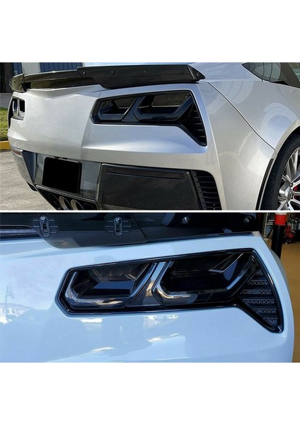 Chevy Corvette C7 Için 2014-2019 Araba Arka Kuyruk Işık Kapağı Arka Sis Lambası Kapağı Kaplama Sticker Aksesuarları - Siyah Füme (Yurt Dışından) fiyatları
