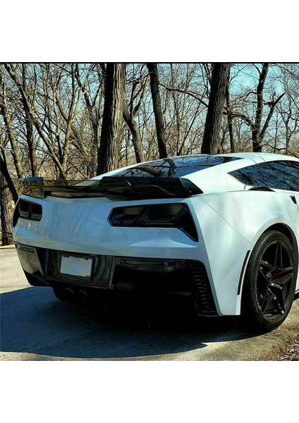 Chevy Corvette C7 Için 2014-2019 Araba Arka Kuyruk Işık Kapağı Arka Sis Lambası Kapağı Kaplama Sticker Aksesuarları - Siyah Füme (Yurt Dışından) fırsatları