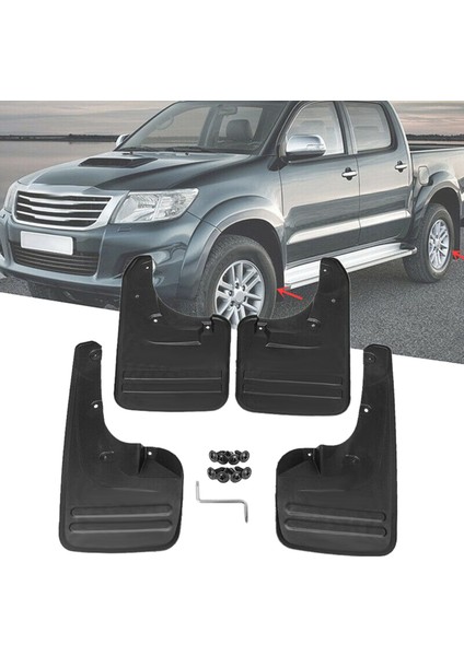 8pcs Çamur Kanatları Çamurluklar Sıçrama Korumaları Toyota Için Çamurluklar Hilux Vigo 2005-2014 76625-0K030 (Yurt Dışından) fiyatları