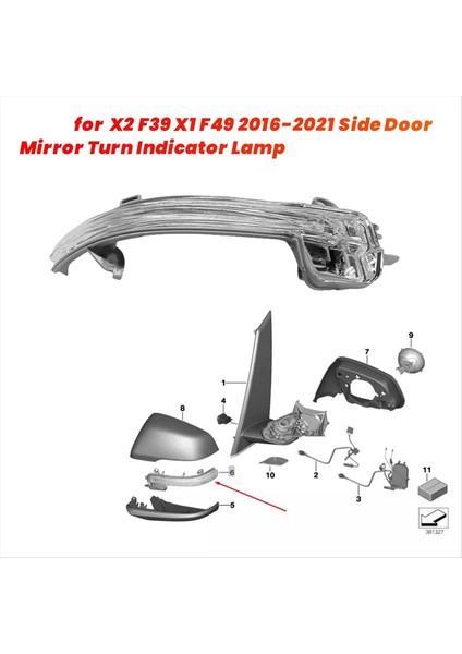 Bmw Için Araba Yan Kapı Aynası Dönüş Göstergesi Lambası X2 F39 X1 F49 2016-2021 Dikiz Aynası Yan Işık 63137377964 (Yurt Dışından) fiyatları
