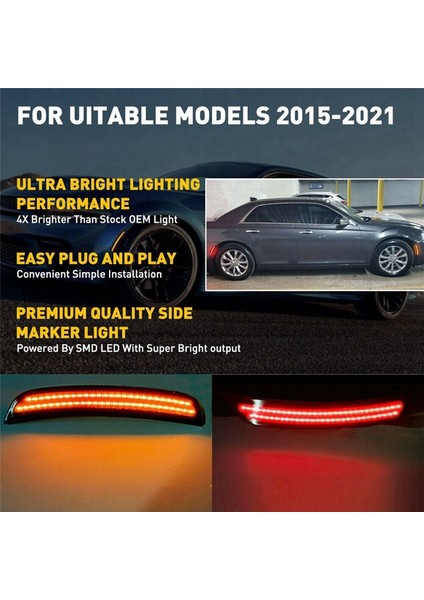 Araba Ön LED Yan Çamurluk Işaretleyici Işıkları Chrysler Için Füme Lambalar 300 300C 2015-2021 (Yurt Dışından) fiyatları