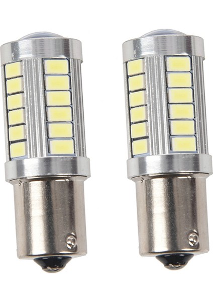 2x BA15S 12V Beyaz LED Sidelight Göstergesi Araba Ampul 1156 P21W Gümüş 33 LED (Yurt Dışından)