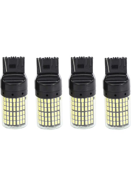 4pcs Süper Parlak Kanbus T20 7440 W21W WY21W 144-SMD Ters Işık Dönüşü Sinyal Ampulleri Siyah Kabuk (Beyaz Işık) (Yurt Dışından)