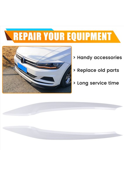 Vw Polo Için Araba Far Kaş Kalıp Kalıp Trim Sticker 2019-2022 Lamba Göz Kapakları Dekoratif Şeritler Kapak Kapağı B (Yurt Dışından) indirimleri