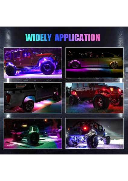 Kamyonlar Için 4 Kapsül Kaya Lambaları Rgb Arabalar Için Rgb Undergow LED Işıkları Uygulama Kontrol Müzik Modu Çok Molor Undergow Işıkları (Yurt Dışından)