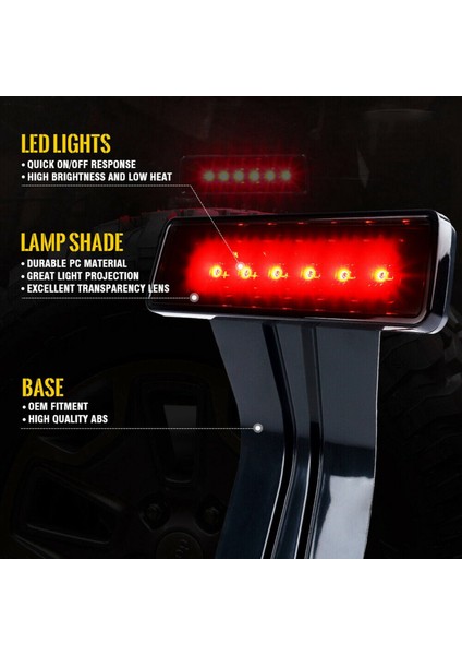 2x Araba LED Üçüncü Fren Tail Işıkları Jeep Wrangler Için Yüksek Montaj Durdurma Işıkları Jk 07-18 (Yurt Dışından) fırsatları