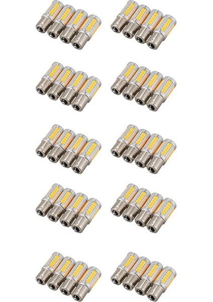 40PCS Amber 1156PY BAU15S PY21W LED 33SMD Araç Kayası Fren Ters Sinyal Ampul Y (Yurt Dışından)