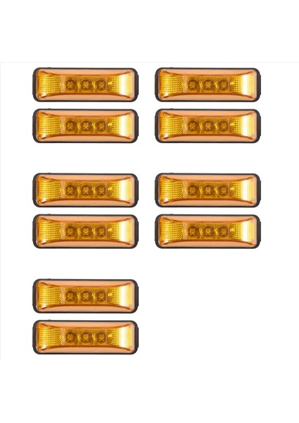 10PCS 24V 3 9inch 3 LED Kamyon Römorku Amber Işık Ön LED Yan Işaretçi Işıkları Açıklama Göstergesi Lamba Su Geçirmez (Yurt Dışından)