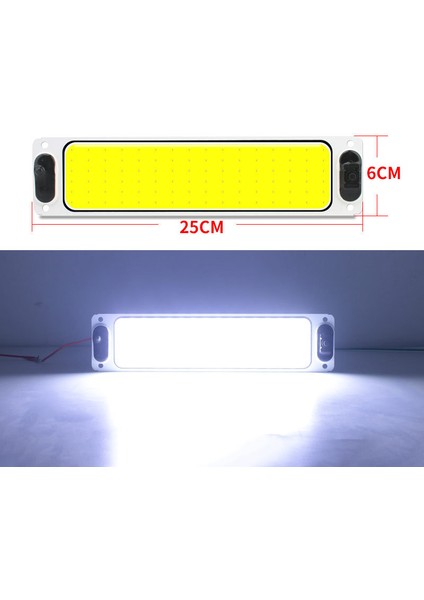 2pcs Beyaz Cob 108 LED 12V 24V Çatı Tavanı Iç Kablolu Kablolu Panel Kubbe Kubbe Lambası Otomatik Araba Iç Okuma Plakası Işığı (Yurt Dışından) modelleri