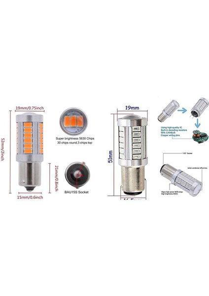 6pcs Süper Parlak 33 Smd LED Otomatik Fren Lambaları 2pcs Kırmızı 1157 P21/5W BAY15D 5630 5730 Sis Lambası ve 4pcs Amber 1156PY BAU15S PY21W Araç Kuyruk Fren Ters Sinyal Ampul Y (Yurt Dışından) fiyatları