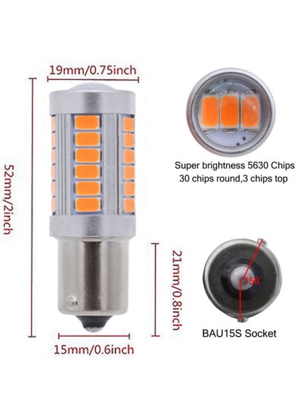 6pcs Süper Parlak 33 Smd LED Otomatik Fren Lambaları 2pcs Kırmızı 1157 P21/5W BAY15D 5630 5730 Sis Lambası ve 4pcs Amber 1156PY BAU15S PY21W Araç Kuyruk Fren Ters Sinyal Ampul Y (Yurt Dışından) fırsatları