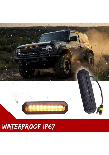 Füme Amber LED Ön Izgara Izgarası Ford Bronco Raptor Style 2021-2023 Için Koşu Işıkları (Yurt Dışından) indirimleri