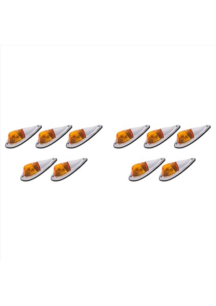 10X Dc 12V Amber Gözyaşı Kabini Işık Markeri Işık Ön Arka Üst Açıklık Çatı Çalışma Işık Kablo Paketi (Yurt Dışından)