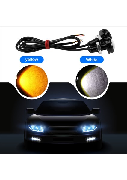 10 Pcs 12V 23MM Çift Renk Switchback 4014 Smd 12 LED Drl Eagle Göz Gündüz Işık Araç Motor Dönüşü Işıkları (Yurt Dışından) indirimleri