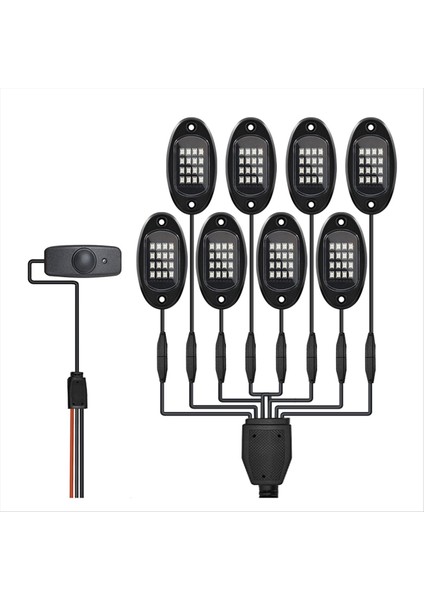 8 Pods Rgb LED Kaya Işıkları Kiti Kamyon Atv Utv Suv Için Bluetooth Uygulama Kontrolü ile Çok Molor Neon Light Pod (Yurt Dışından) modelleri