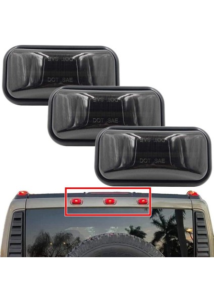 Hummer H2 2003-2009 / Sut 2005-2009 Için 3pcs Füme LED Arka Kırmızı Kabin Çatı Işaretleyici Işığı (Yurt Dışından) indirimleri