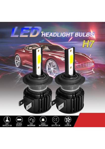 H7 LED Far 6000K 200W 8000LM Düşük Işın Ampulleri Araba Için Yüksek Güç (Yurt Dışından) fiyatları