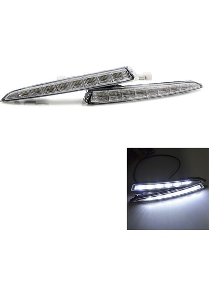 Araba LED Gündüz Koşu Işığı Drl Gün Işığı Ford Kuga Kaçış 2012-2015 Sis Lambası (Beyaz) (Yurt Dışından)