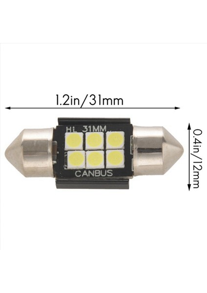 8x 400 Lümen LED Ampuller Iç Araç Işıkları Için LED Plaka Plaka Kubbe Kubbe Kapısı Nezaket 31MM Festoon DE3175 Xenon Beyaz (Yurt Dışından) fırsatları