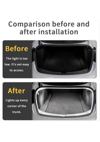 Tesla Model Y 2021-2023 Araba LED Işık Şeridi Esnek Arka Bagaj Su Geçirmez Neon Işıklar Aksesuarları (Beyaz) (Yurt Dışından) indirimleri