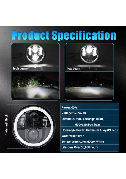 4pcs 5 75 LED Far Harley Sportster Iron 883 Dyna Street Bob Için Beyaz Halo Drl ile 5-3/4 Motosiklet Far (Yurt Dışından) fırsatları