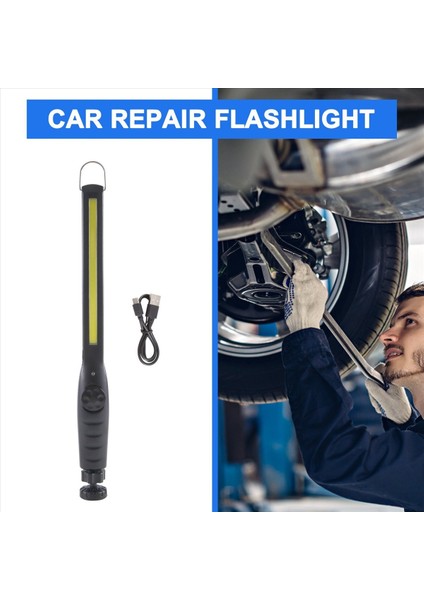 Cob Çok Fonksiyonlu El Feneri Araba Tamir Hafif Açık USB Şarj El Lambası (Yurt Dışından) indirimleri