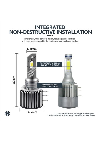 4x H15 LED Gün Koşu Işıkları Araba Far 20000 LED 80W Bmw-/mercedes GLK/A180/AUDI-Q7 A6 A3/golf 6 7 (Yurt Dışından) indirimleri