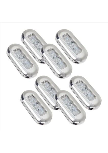 8pcs 12V Tekne Deniz Sinyal Lambası Açık Sınıf Büyük Su Geçirmez LED Nezaket Işıkları Merdiven Güverte Beyaz (Yurt Dışından)