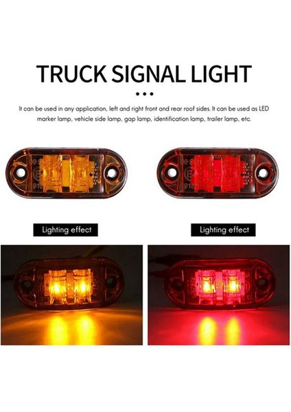 Amber Kırmızı 2 5 Inç Oval LED Römork Kamyonu Boşluk Işığı Yan Işaretleyici Işık 8 Adet Su Geçirmez Marker Göstergeleri Işık (Yurt Dışından) indirimleri