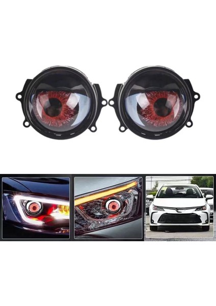 Evrensel 3 Inç Araba LED Şeytan Gözleri Dinamik Göz Far Mangekyo Sharingan Kartal Göz Lambası Wifi Kontrolü Lens Olmadan (Yurt Dışından) fiyatları