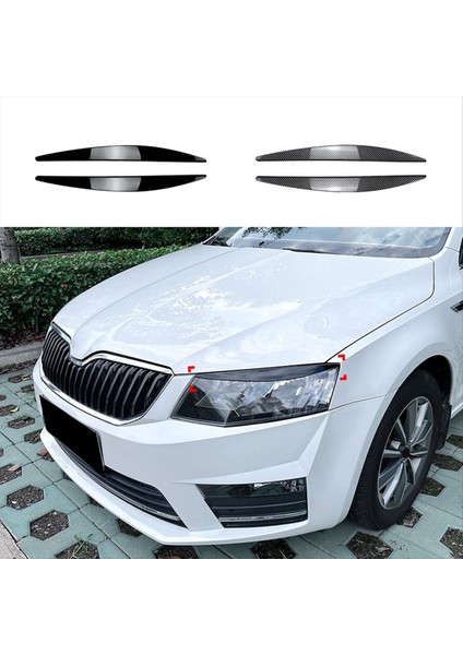 Araba Ön Far Kapağı Kafası Işık Lambası Göz Kapağı Kaş Döşeme Abs Skoda Için Octavia Mk3 2015-2017 Parlak Siyah (Yurt Dışından) fırsatları