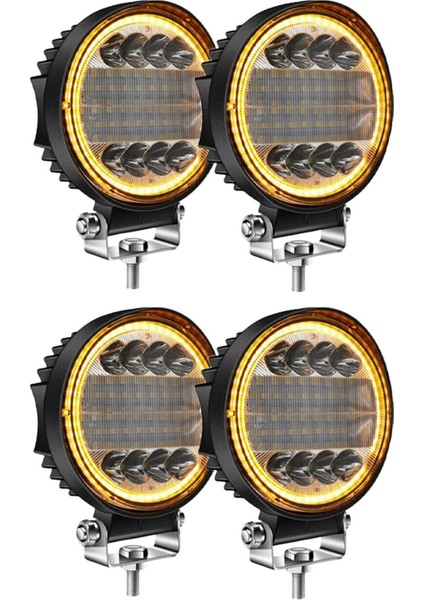 4x 5 Inç LED Iş Işık Kombinasyon Spotu Taşkın Yoldan Çıkarken Kehribar Sis Lambası (Yurt Dışından)