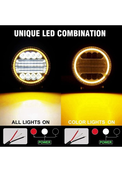 4x 5 Inç LED Iş Işık Kombinasyon Spotu Taşkın Yoldan Çıkarken Kehribar Sis Lambası (Yurt Dışından) modelleri