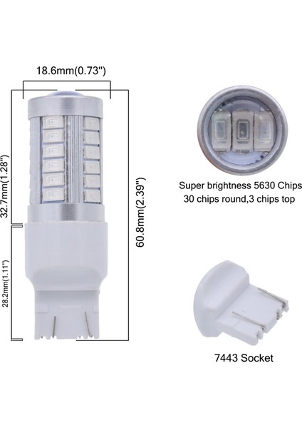 7443 T20 LED Ampuller Kırmızı 900 Lümenler Süper Parlak Dönüş Sinyalleri Fren Park Işığını Durdurma Park Etmenin Ters Işık Tutma (6 Paketi) (Yurt Dışından) indirimleri