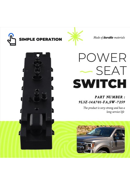 Araba Sağ Koltuk Anahtarı Elektrikli Koltuk Ayarı 9L3Z-14A701-F Ford Escape F150 F150 F250 F350 Lincoln Için (Yurt Dışından) fırsatları