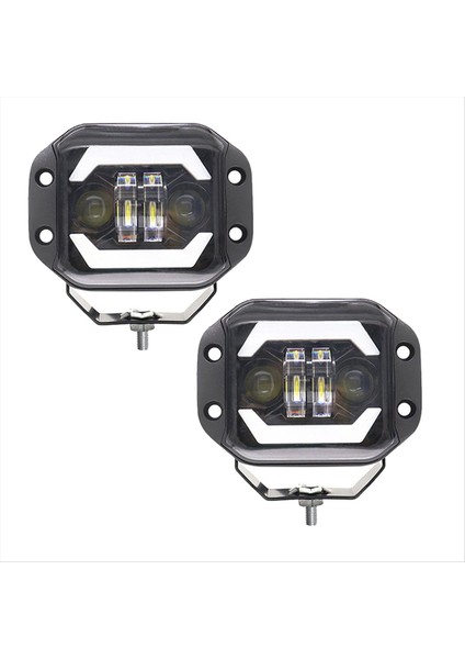 2pcs 5 Inç Araba LED Iş Işıkları Angel Gözler Kare Spotlar Ön Tampon Örgü Sis Işıkları Jeep Wranglers (Yurt Dışından)