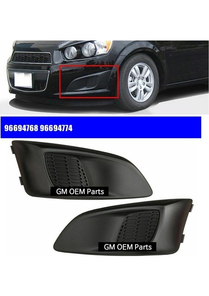 1paır Ön Tampon Sis Lambası Kapağı 96694768 96694774 Chevrolet Sonic Sedan Için 2011-2016 Işık Kapak Çerçevesi Delik Yok (Yurt Dışından) modelleri