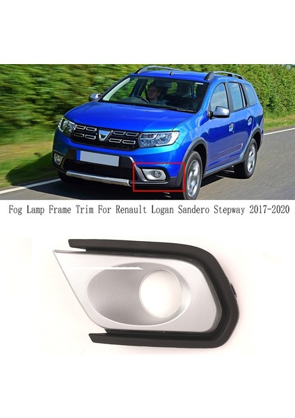 Ön Tampon Sis Lambası Izgara Kapağı Sis Lambası Çerçevesi Trim Renault Logan Sandero Stepway 2017-2020 261A37821R 261A20186R (Yurt Dışından) modelleri