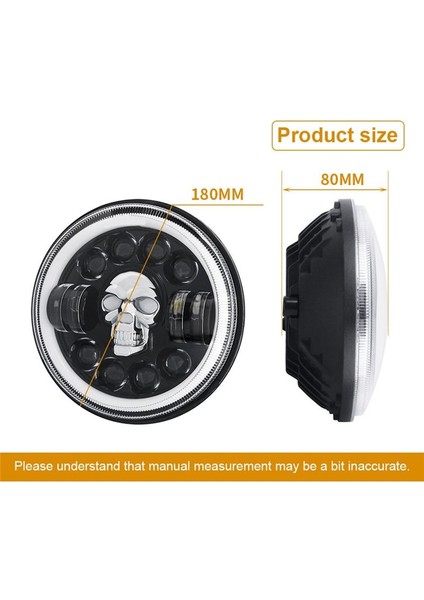 1 Adet Yeni 7inç LED Kafatası Farları Wrangler Off-Road Araç Far Dönüşümleri 60W Kafatası Farları (Yurt Dışından) modelleri