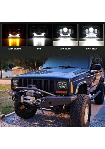 85W Nokta Daha Parlak Anti-Parlama H6054 5x7 7x6 LED Farlar Drl Turn Sinyal Hi/düşük Sızdırmaz Kiriş Jeep Xj Ford Gmc Siyah (Yurt Dışından) fırsatları