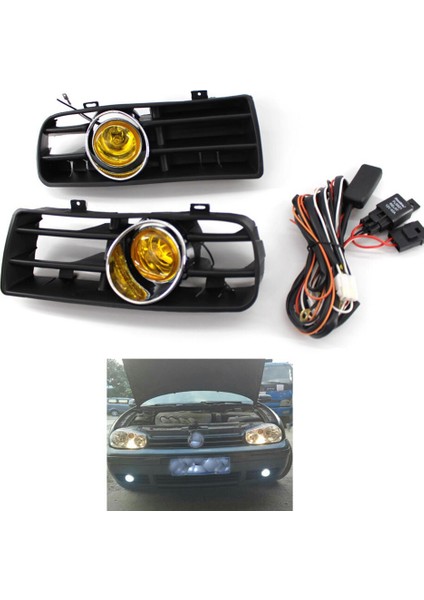 Ön Tampon Izgara Sarı Sis Lambası Için -Mk4 Golf 1998-2004 LED Sis Lambası Günüyle Çalışan Işık (Yurt Dışından) indirimleri