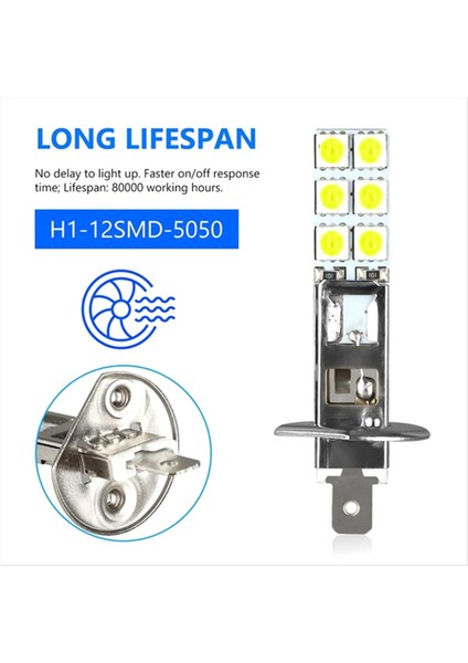 12PCS H1 6000K Süper Beyaz 80W LED Far Ampulleri Kiti Sis Sürüş Işığı (Yurt Dışından) modelleri
