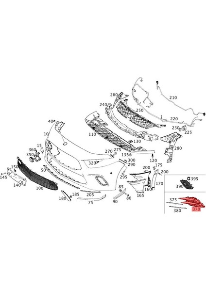 Ön Tampon Sol Sağ Dış Izgara Kapağı 177858300 1778858400 2019-2020 Için Mercedes-Benz W177 A180 A220 A200 (Yurt Dışından) fiyatları
