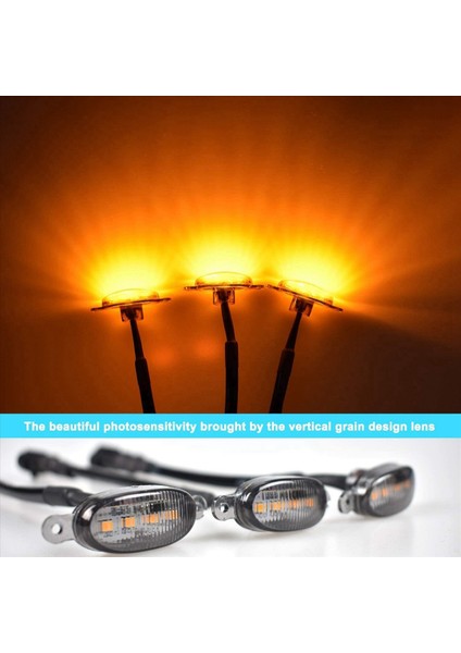 Ford Raptor F150 Grilles Için 3x Ön Izgara Işıkları 10-14 ve 17-21 Füme Lens Sarı LED Park/çalışma Amber Işığı (Yurt Dışından) modelleri