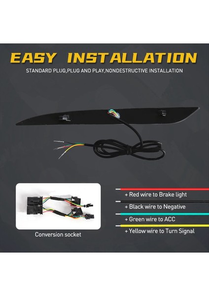 Tesla Model 3 Y 2017-2022 Kırmızı LED Arka Tampon Reflektörü 3 Fonksiyonu Çalışan Işık Fren Işığı Dinamik Dönüş Sinyali (Yurt Dışından) modelleri
