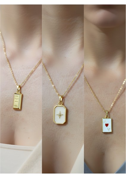 Üçlü Kombin Altın Kaplama Sembol Kolye Seti