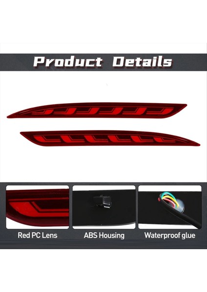 Tesla Model 3 Y 2017-2022 Kırmızı LED Arka Tampon Reflektörü 3 Fonksiyonu Çalışan Işık Fren Işığı Dinamik Dönüş Sinyali (Yurt Dışından) fırsatları