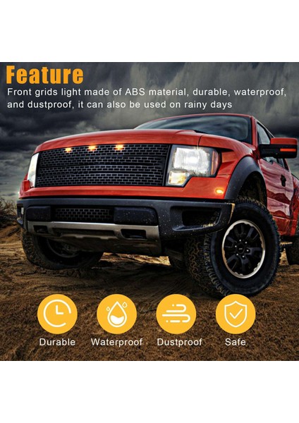 Ford F-150 Raptor Için 9x Füme Lens Amber LED Ön Izgara Lambaları Lambalar (Yurt Dışından) fırsatları