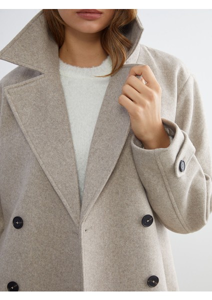 Yeni Sezon Kruvaze Yaka Kadın Kaşe Kaban modelleri