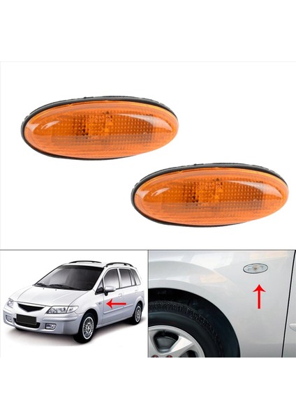 2x Araç Yan Marker Işık Çamurluk Işık Tekrarlayıcı Lamba Mazda 323 626 Mpv Premacy Mx-6 Tabrüp B01W51120 (Yurt Dışından) fiyatları